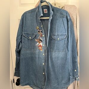 Gently worn. Warner brothers characters denim shirt .